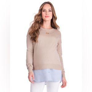 Seraphine 2 in 1 Camel Maternity & Nursing Sweater (Size XS)